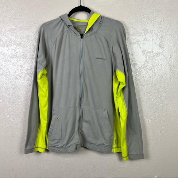 Eddie Bauer Other - Eddie Bauer active Free Dry Men Hoddie Full Zip Sweater Size L  Color Gray/Green